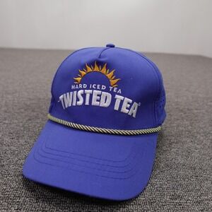 Twisted Tea Hat Cap Snap Back Mens One Size Blue Rope Perforated Baseball‎ Beer